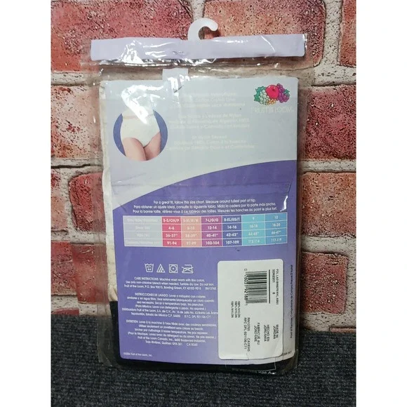 Vintage Fruit of the Loom Nylon Briefs 5 Pack Size 8 XL Assorted Lace Waist 2006 - Picture 4 of 4